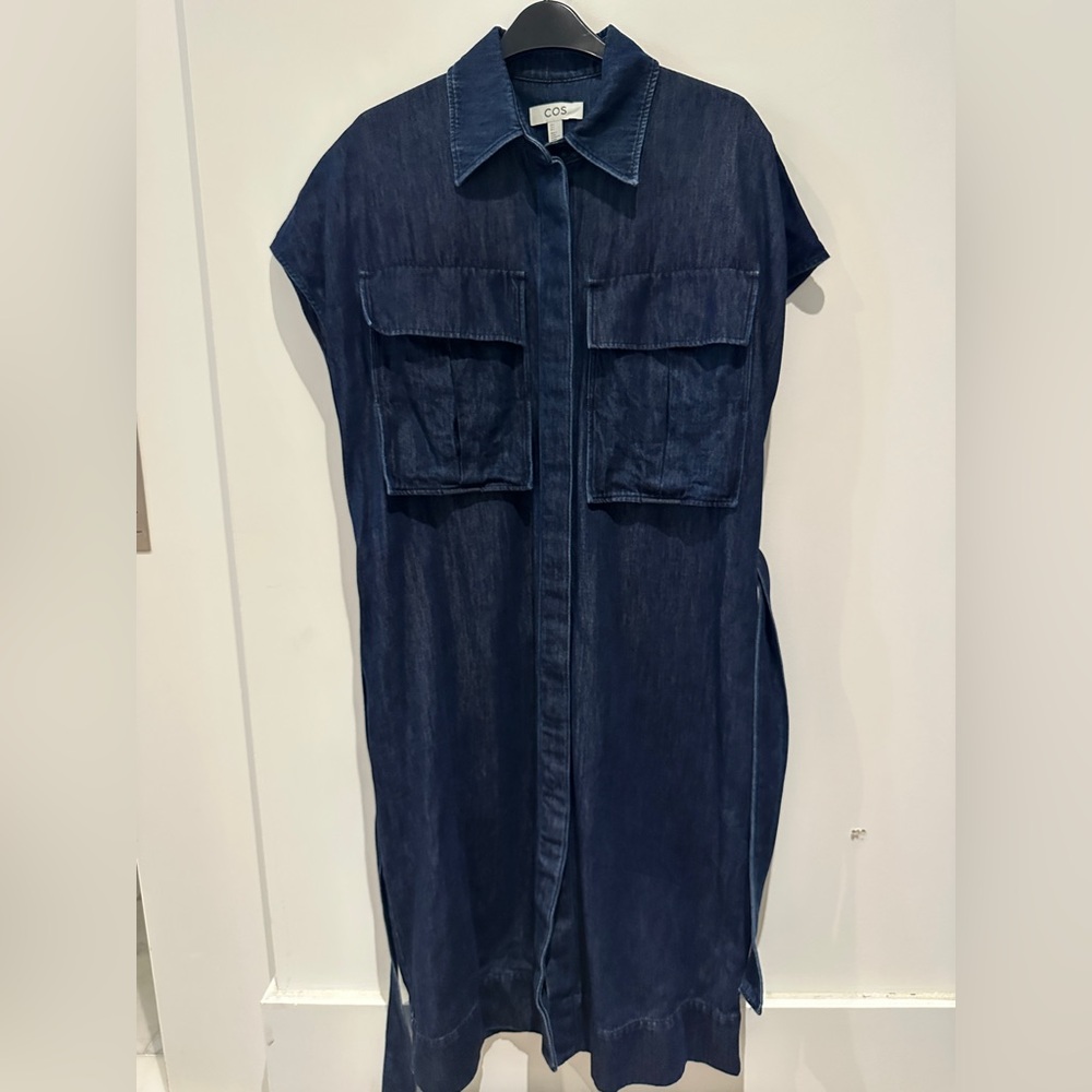 Cos Dark Blue Denim Shirt Dress